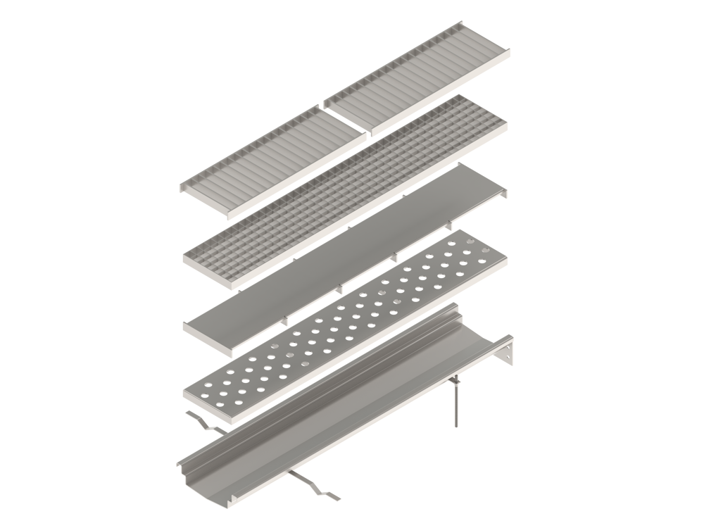 Лоток водоотводный из нержавеющей стали Евро 150